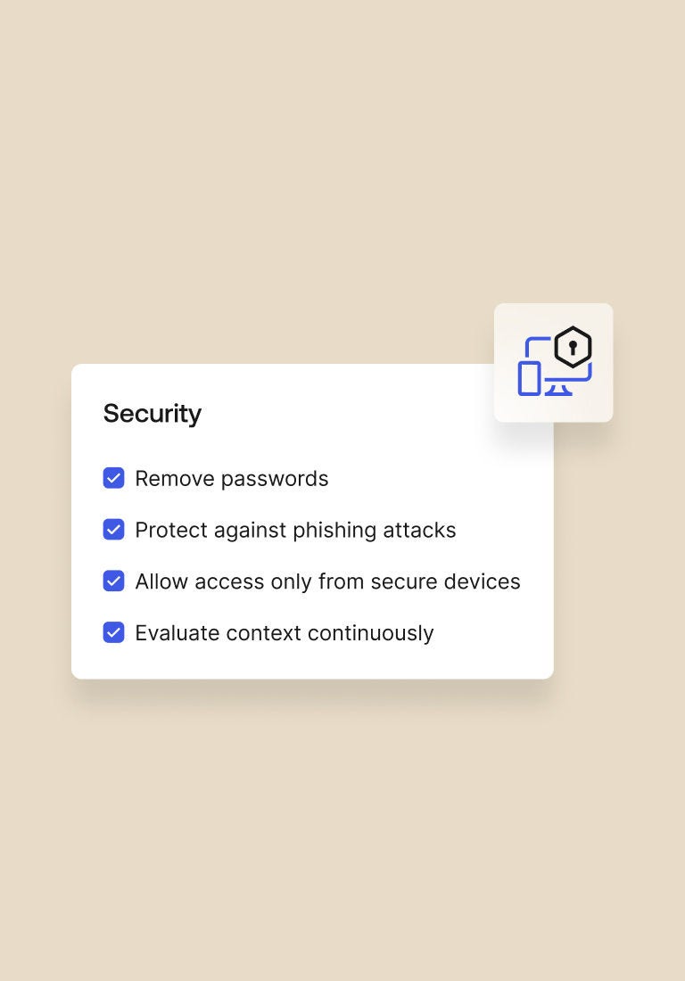 Screen displaying security advantages of using Okta multi-factor authentication.