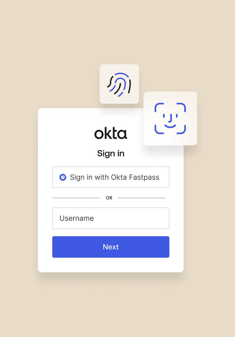Notification screen asking a user to sign in with Okta FastPass.