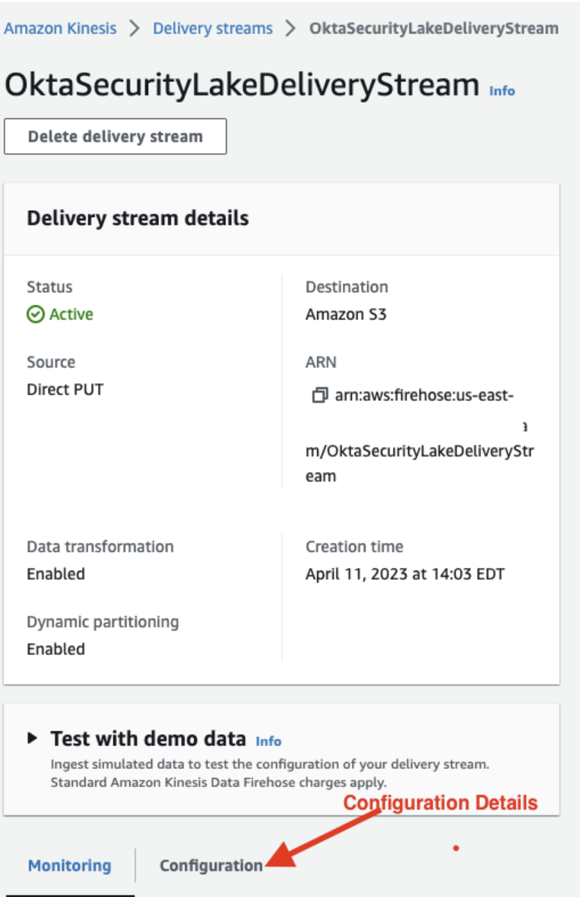 Security Lake Delivery Stream