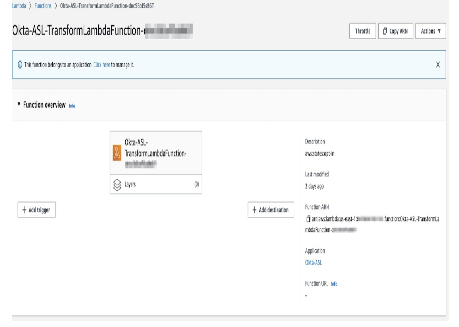 Review Lambda configuration