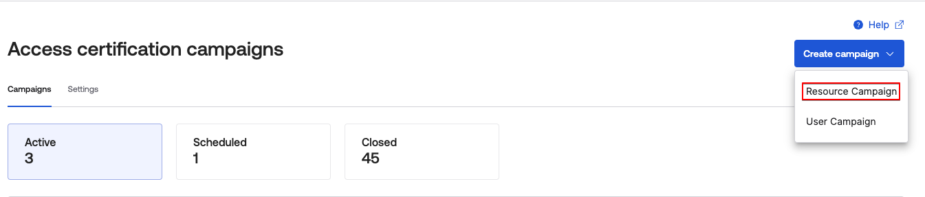 Access certification campaigns