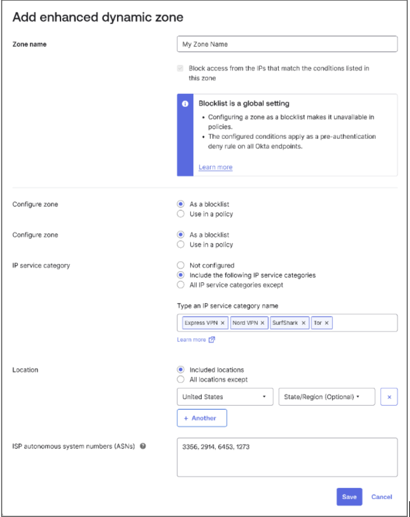 Enhanced Dynamic Network Zones