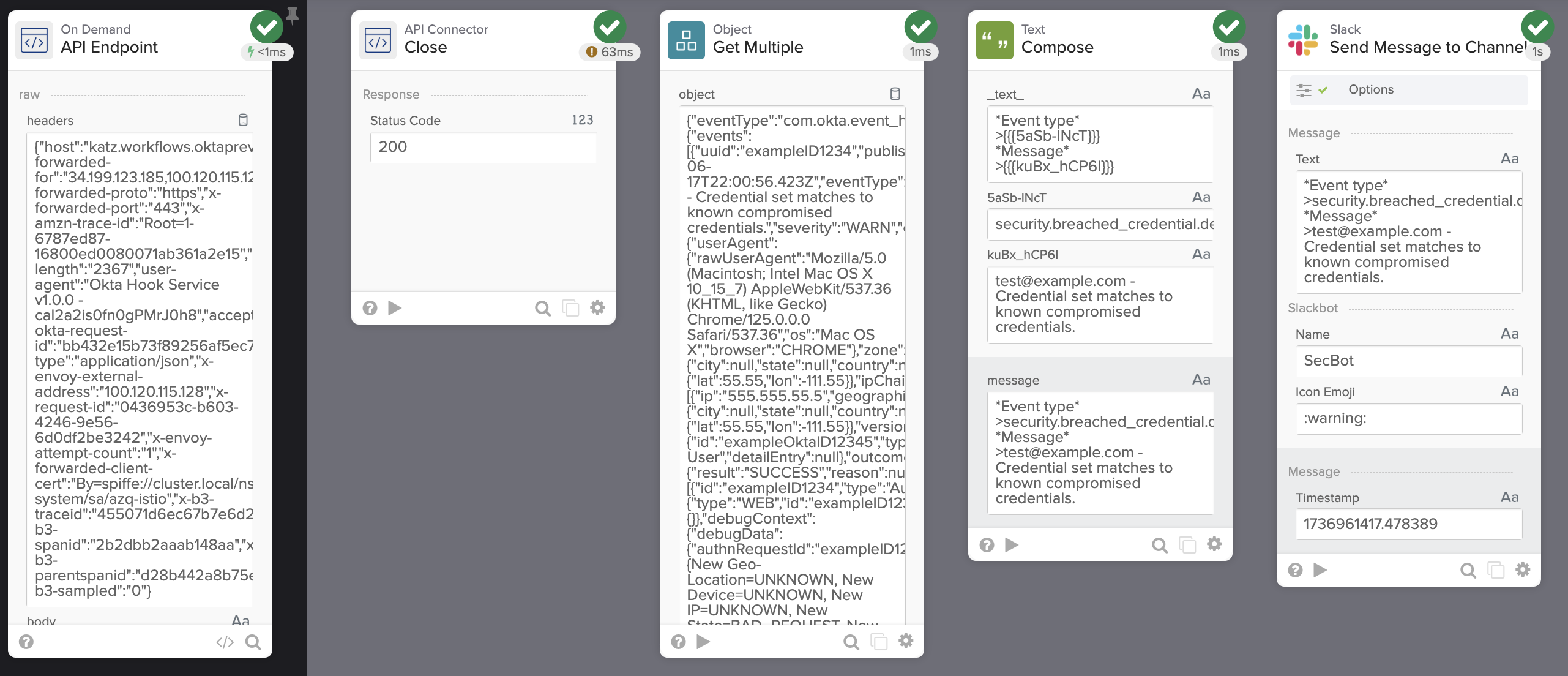 Event hook triggers the flow.