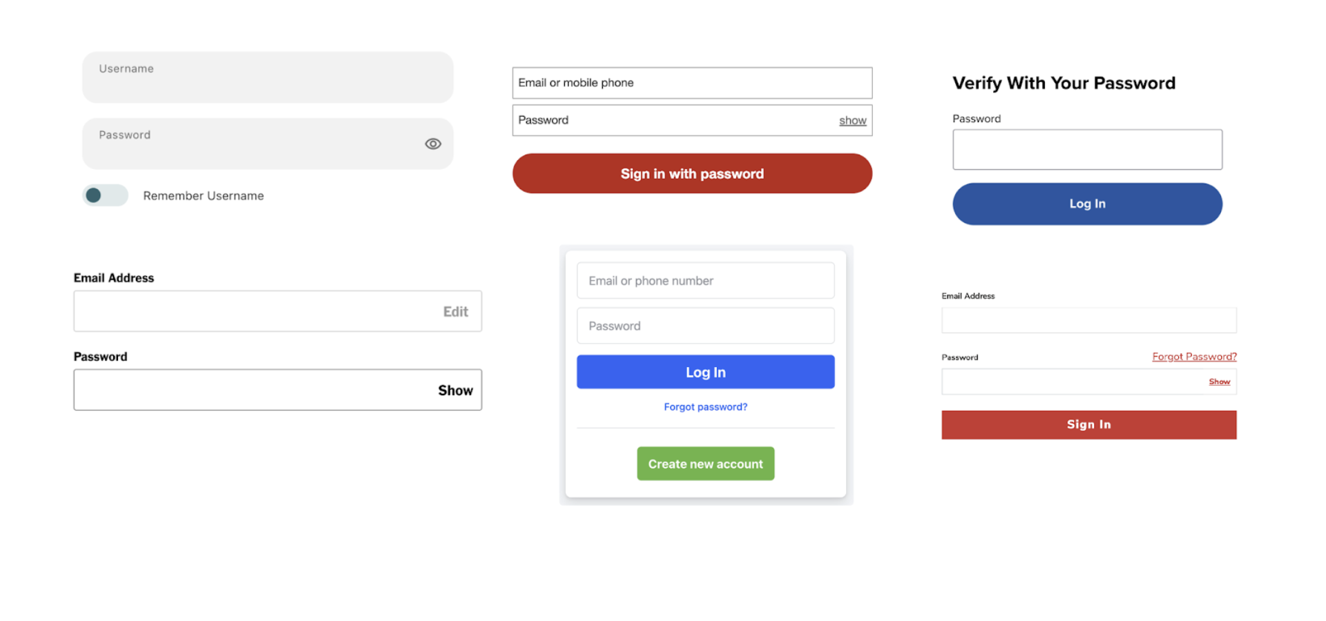 Password verification window