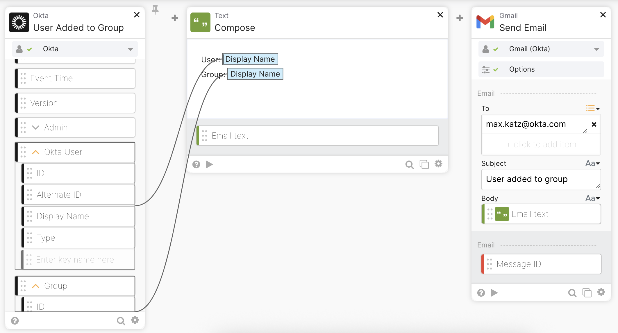 User added to a group flow.