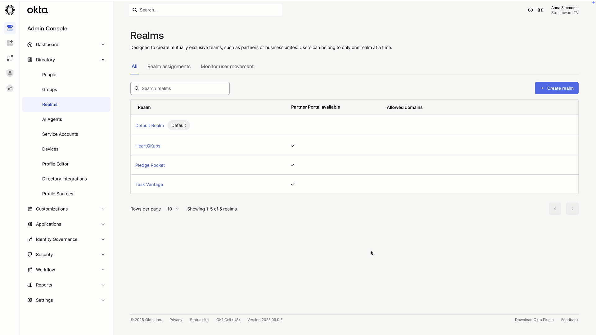 Advanced Directory Management in action in Realms