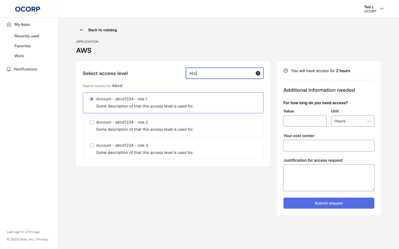 Request Entry Page Apps