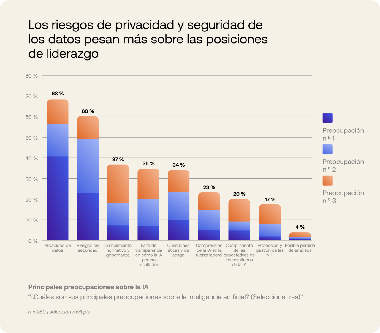 Gráfico de las principales preocupaciones relacionadas con la IA 