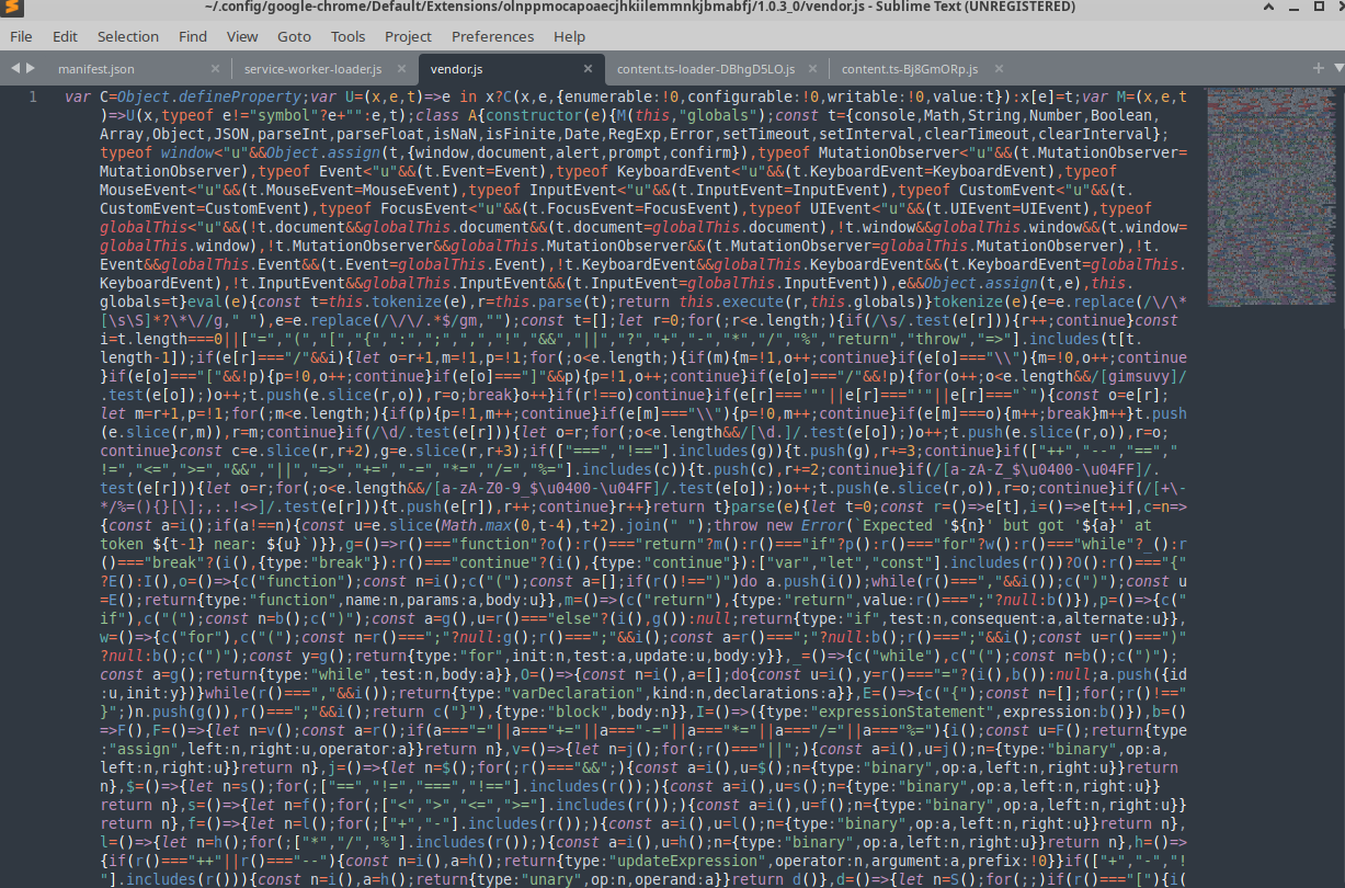 Figure 7 - Analysis of the ShieldGuard browser extension