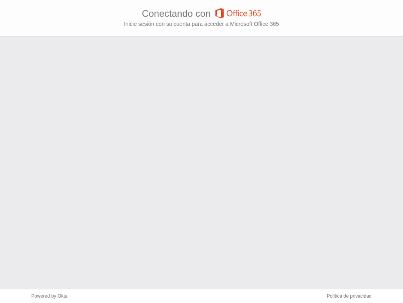 Screenshot of final URL presented to the targeted user, in this case a sign-in page for an Office365 user federated to Okta as the Identity Provider