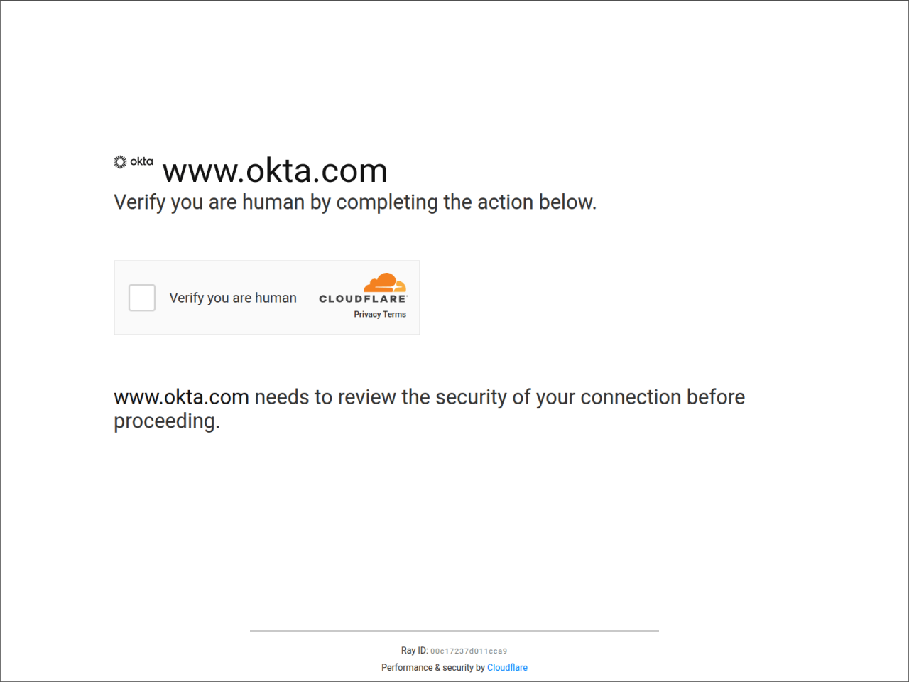 Screenshot of the CAPTCHA prior to user interaction