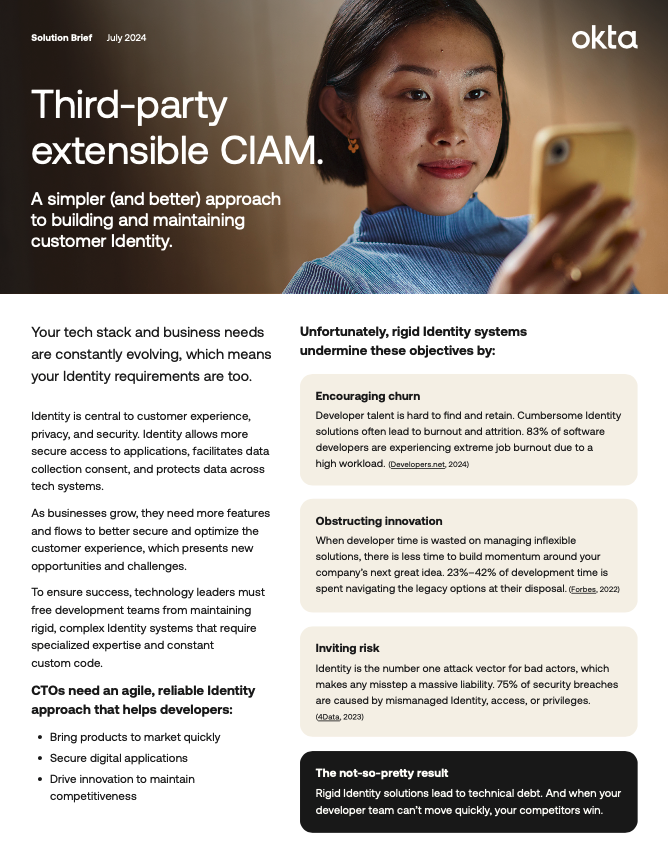 Image of the datasheet thumbnail for Third-Party Extensible CIAM.