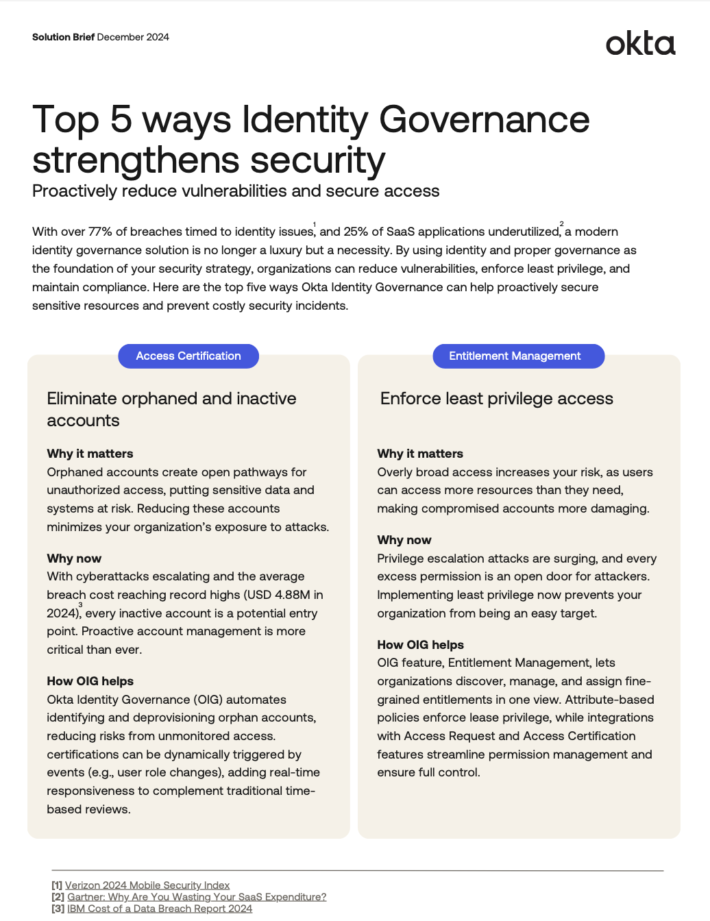 Image of the Datasheet thumbnail for Top 5 ways Identity Governance strengthens security